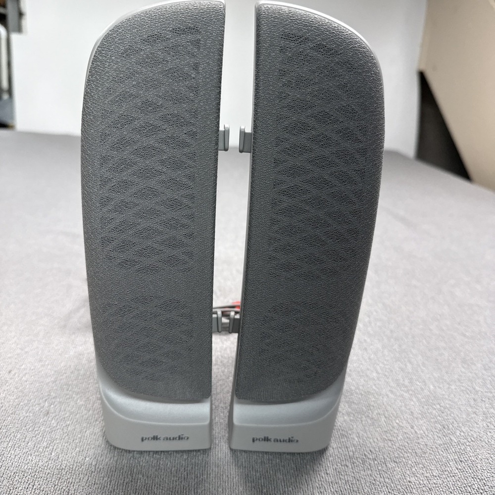 Polk Audio Powered Computer Multimedia Stereo Speakers Gray Pair w/ Cables